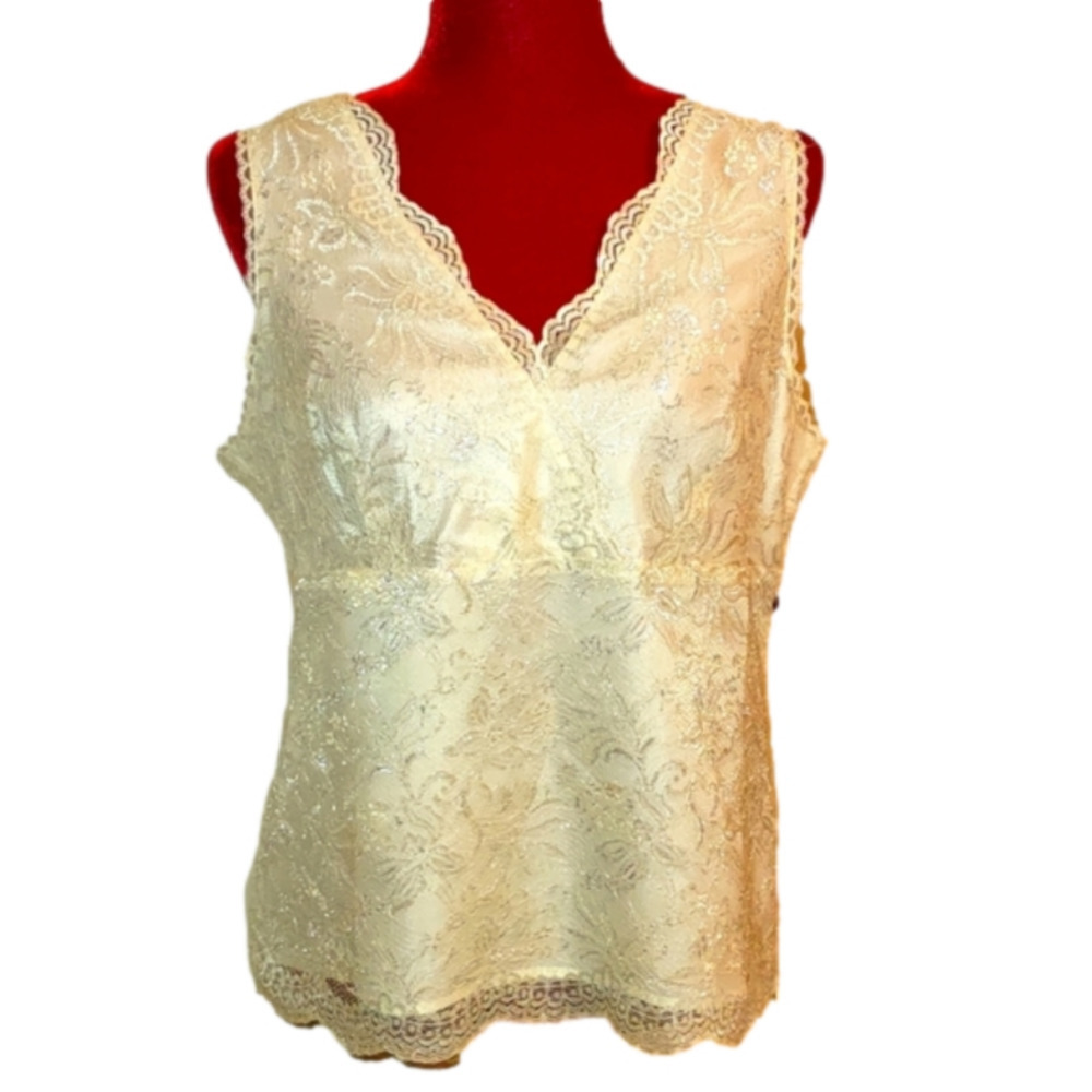 Josephine Chaus Lace Sleeveless Top Size 12